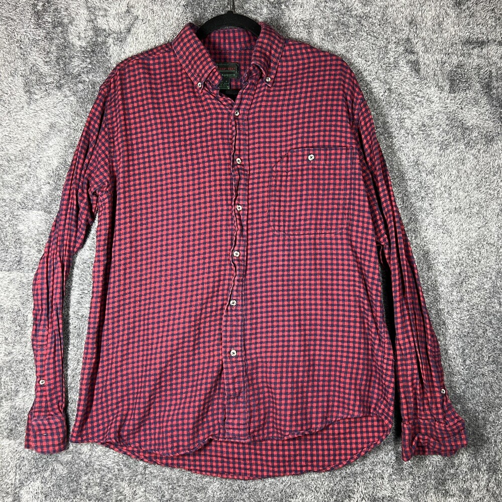 Mountain Tek Shirt Mens M Red Check Flannel Long Sleeve Button Up Casual